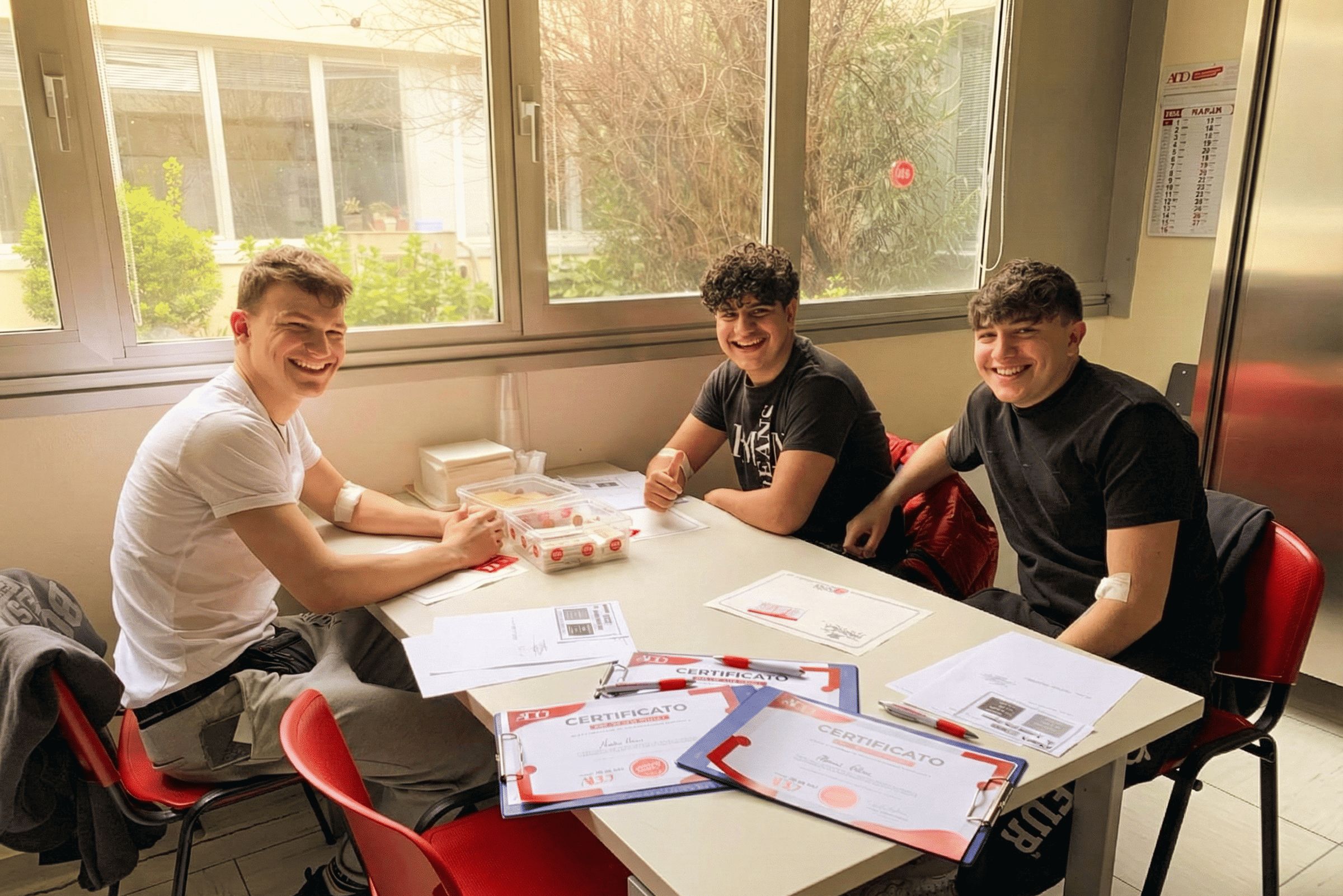 Studenti volontari durante un evento